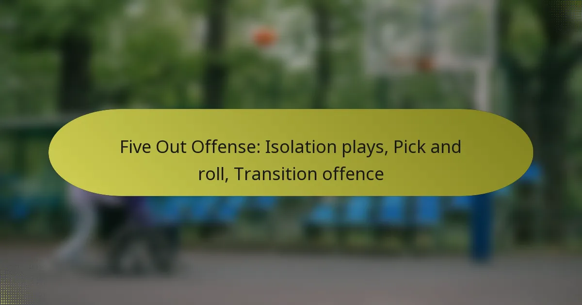 Five Out Offense: Isolation plays, Pick and roll, Transition offence