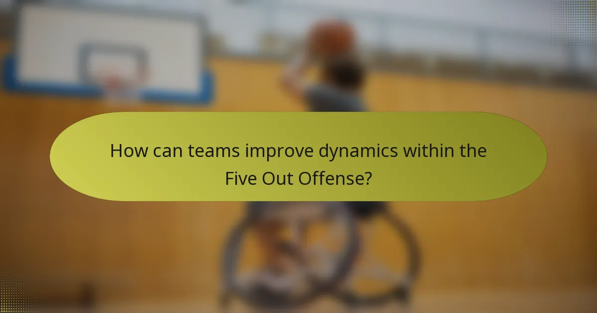 How can teams improve dynamics within the Five Out Offense?