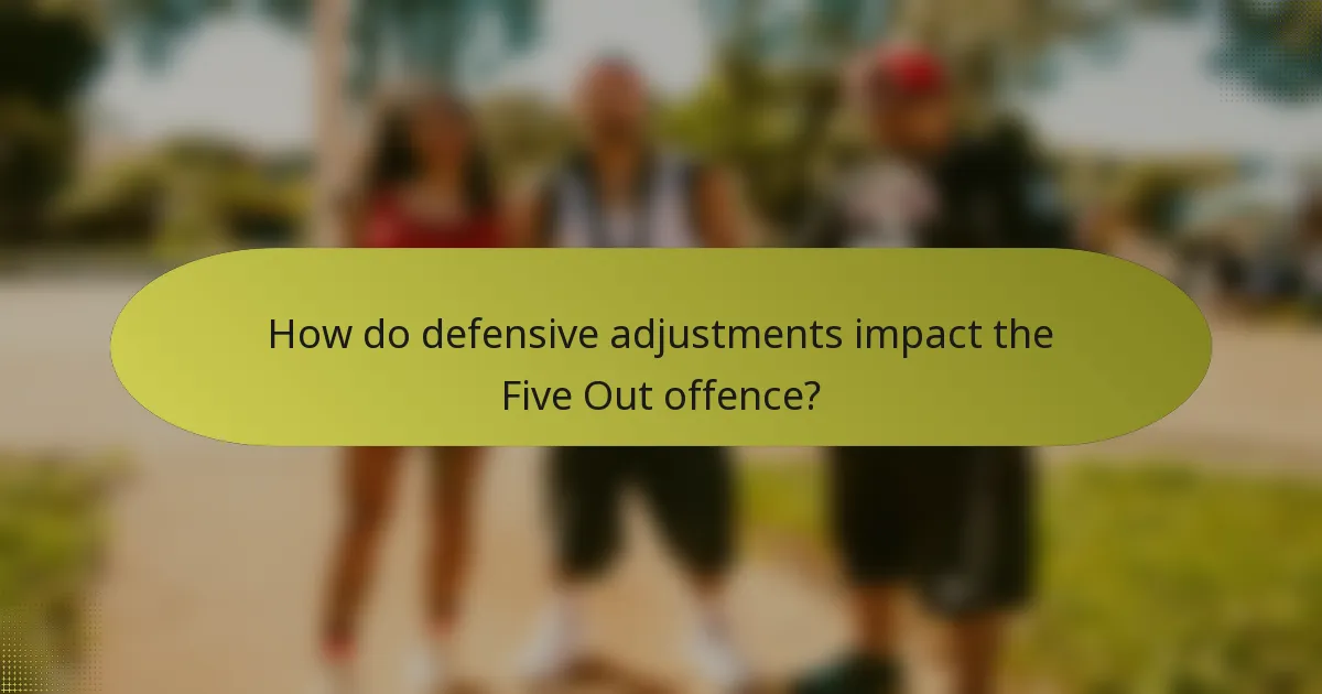 How do defensive adjustments impact the Five Out offence?