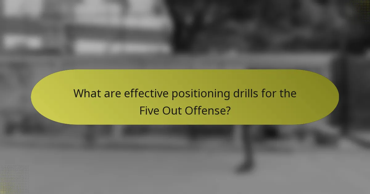 What are effective positioning drills for the Five Out Offense?