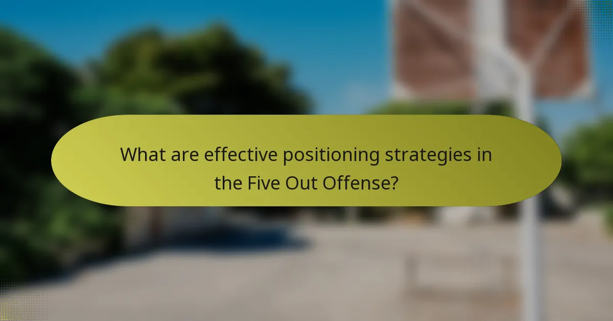 What are effective positioning strategies in the Five Out Offense?