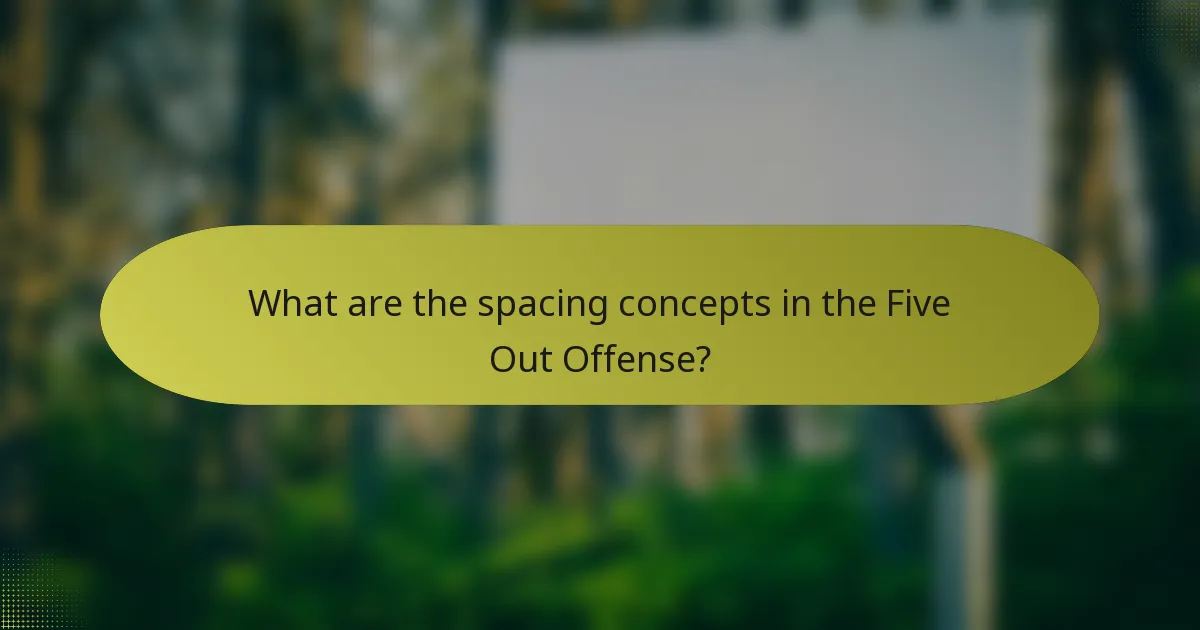 What are the spacing concepts in the Five Out Offense?