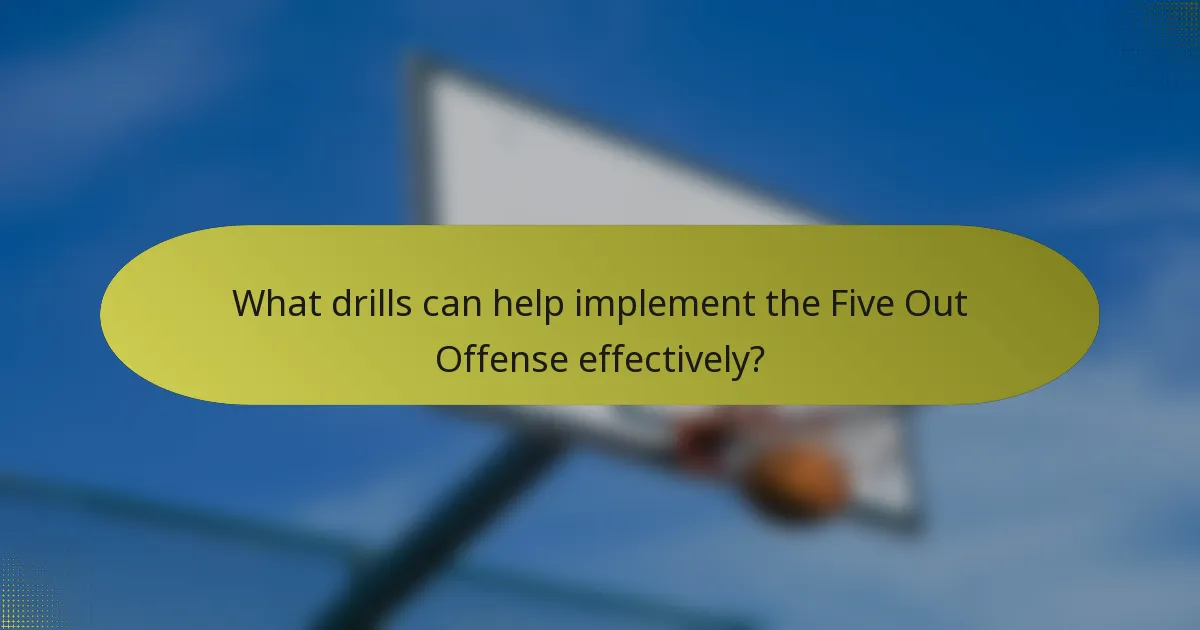 What drills can help implement the Five Out Offense effectively?