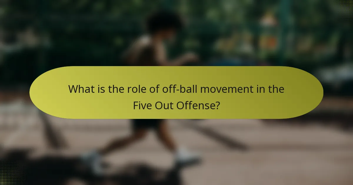 What is the role of off-ball movement in the Five Out Offense?