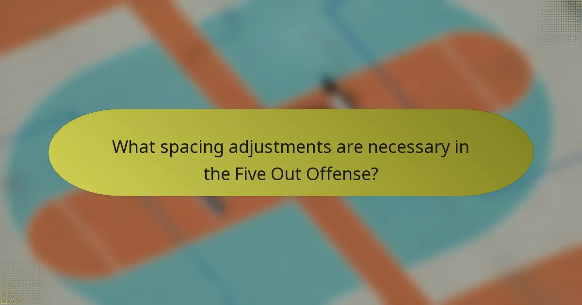 What spacing adjustments are necessary in the Five Out Offense?