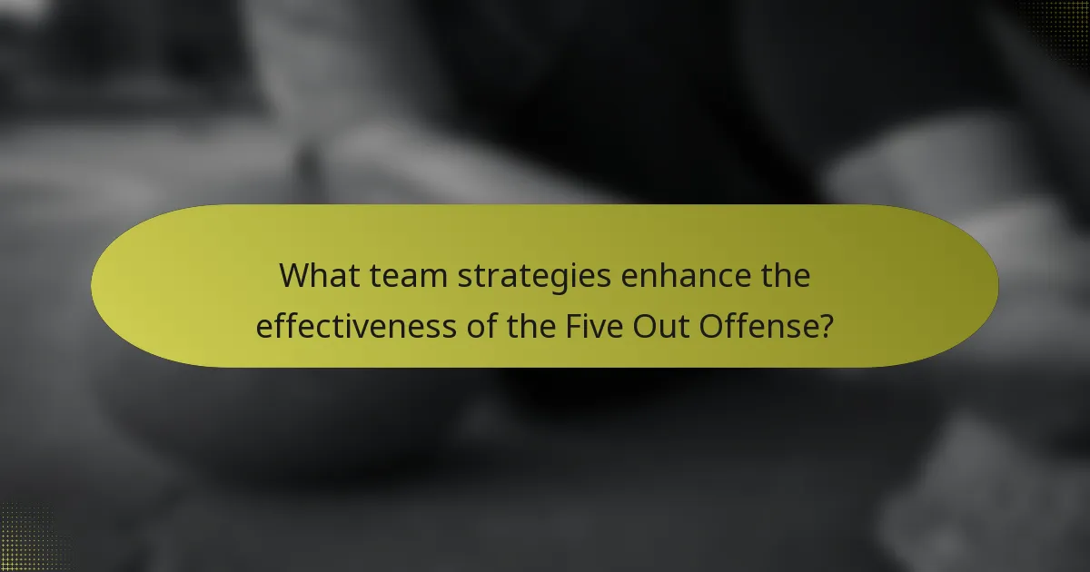 What team strategies enhance the effectiveness of the Five Out Offense?