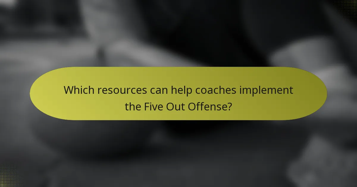 Which resources can help coaches implement the Five Out Offense?